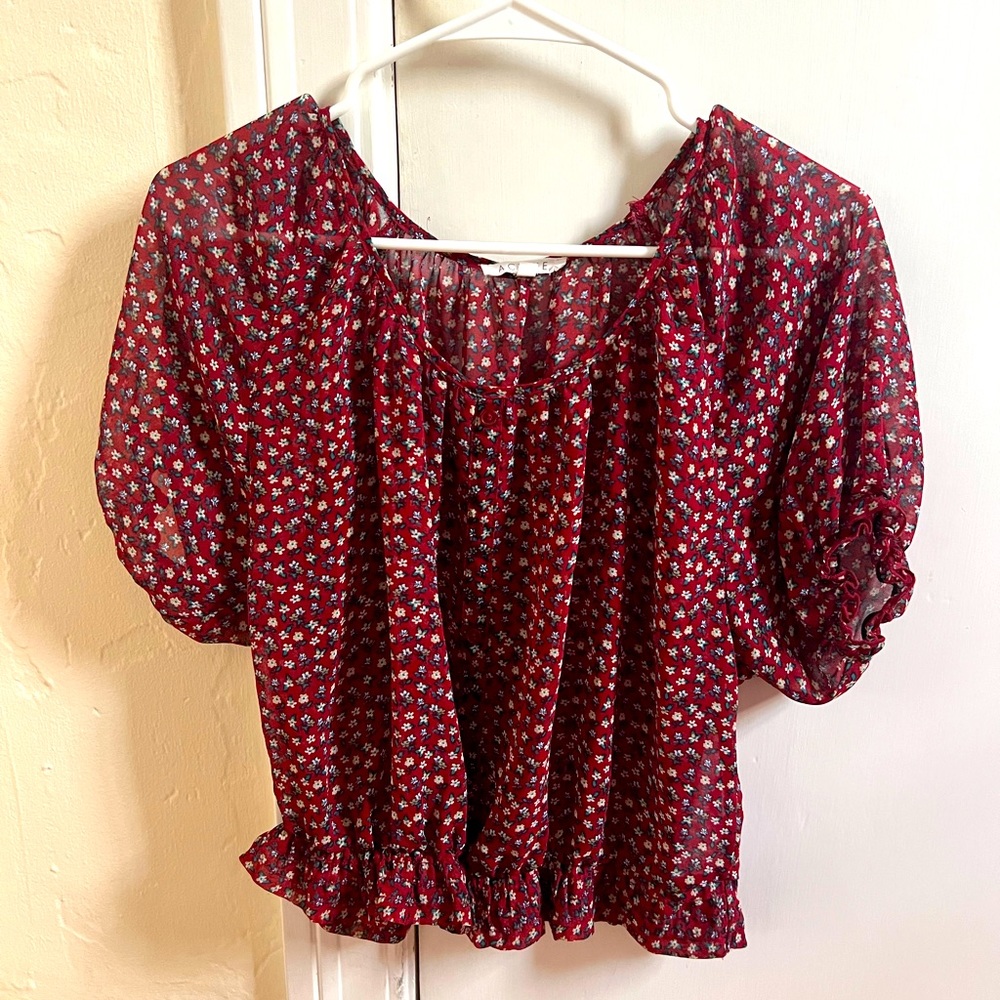 Red Cropped Blouse